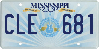 MS license plate CLE681