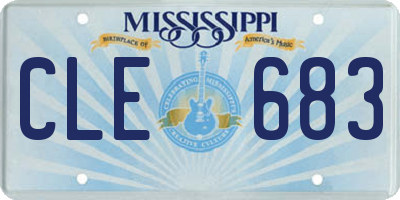 MS license plate CLE683
