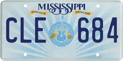 MS license plate CLE684