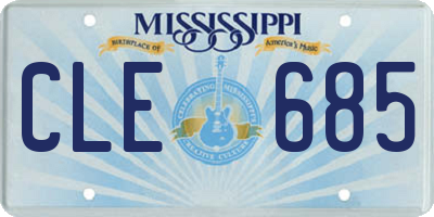 MS license plate CLE685