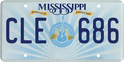 MS license plate CLE686