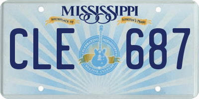 MS license plate CLE687