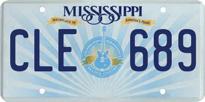 MS license plate CLE689