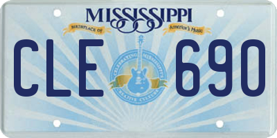 MS license plate CLE690