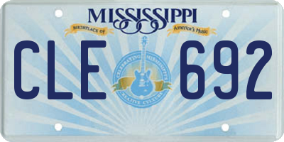 MS license plate CLE692