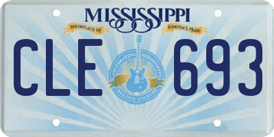 MS license plate CLE693