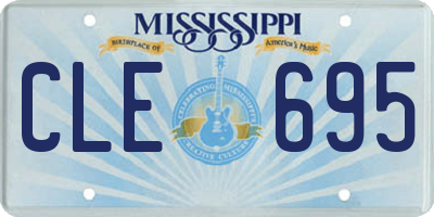 MS license plate CLE695