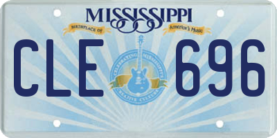 MS license plate CLE696