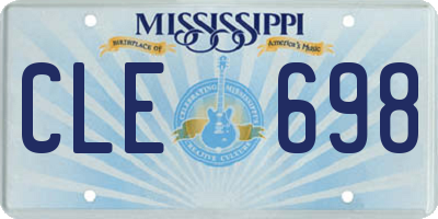 MS license plate CLE698