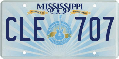 MS license plate CLE707