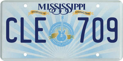 MS license plate CLE709