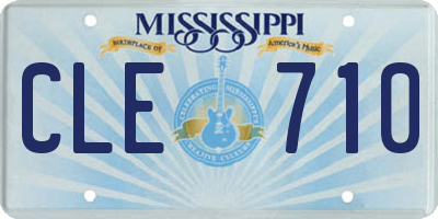 MS license plate CLE710