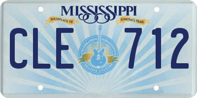 MS license plate CLE712