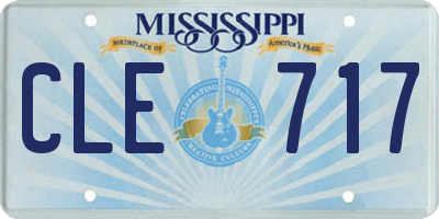 MS license plate CLE717
