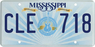 MS license plate CLE718