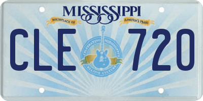 MS license plate CLE720