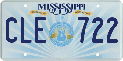 MS license plate CLE722