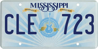 MS license plate CLE723