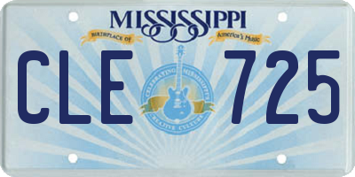 MS license plate CLE725