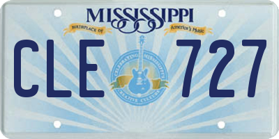 MS license plate CLE727