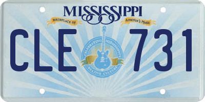 MS license plate CLE731