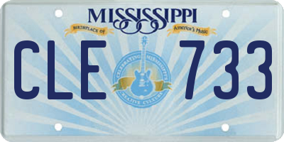 MS license plate CLE733