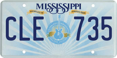 MS license plate CLE735