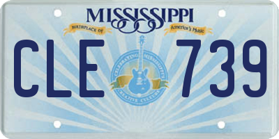 MS license plate CLE739