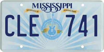 MS license plate CLE741