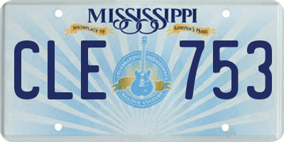MS license plate CLE753