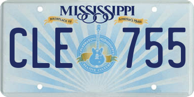 MS license plate CLE755