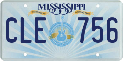 MS license plate CLE756