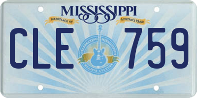 MS license plate CLE759