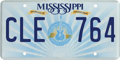 MS license plate CLE764