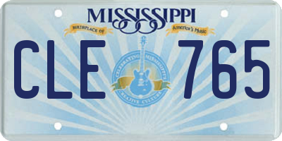 MS license plate CLE765