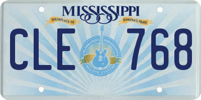 MS license plate CLE768