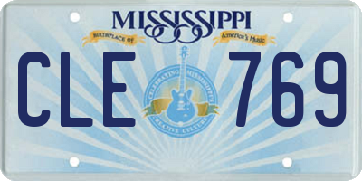 MS license plate CLE769