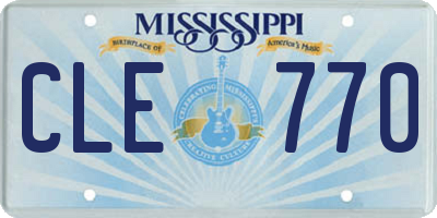 MS license plate CLE770