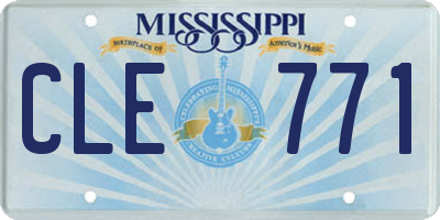 MS license plate CLE771