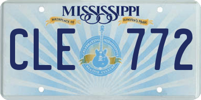 MS license plate CLE772