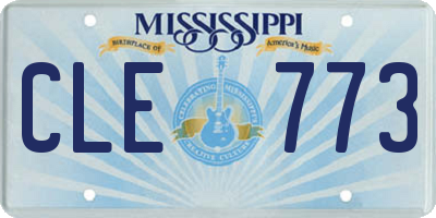 MS license plate CLE773