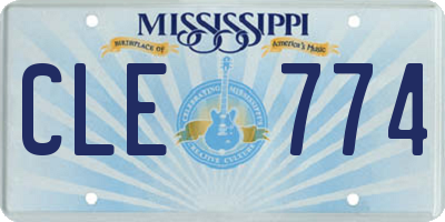 MS license plate CLE774