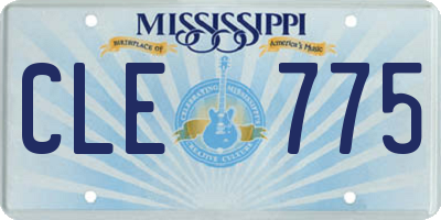 MS license plate CLE775