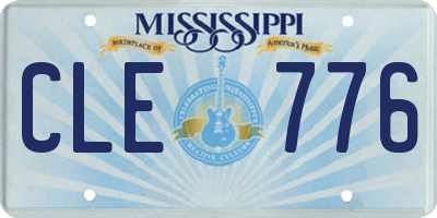 MS license plate CLE776