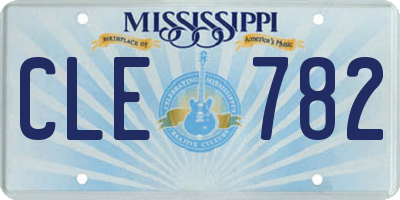 MS license plate CLE782