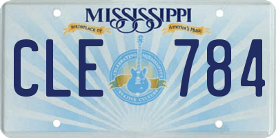 MS license plate CLE784