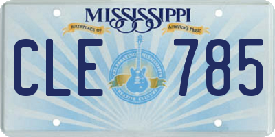 MS license plate CLE785