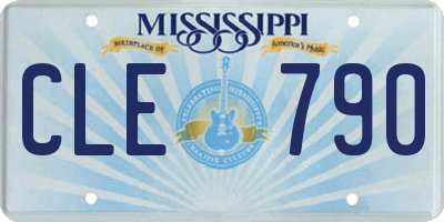 MS license plate CLE790