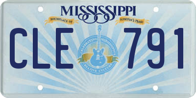 MS license plate CLE791