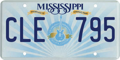 MS license plate CLE795